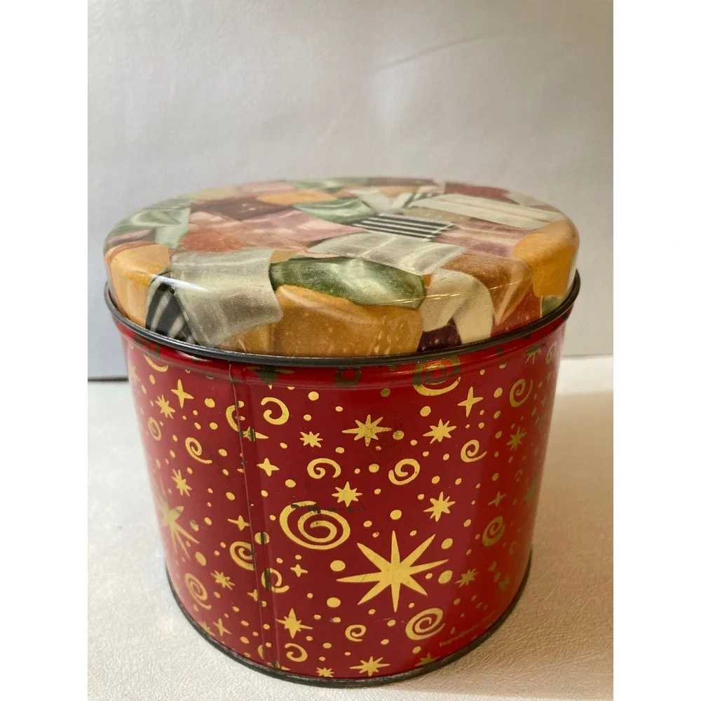Vintage Peerless Confection Co Chips N Chews Candy Tin Red Starburst Chicago